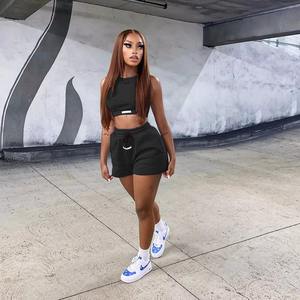 Nuevo Conjunto Deportivo Casual de Dos Piezas para Mujer, Estilo Biker, Béisbol, Baloncesto, Personalizado, para Gimnasio, Verano, Shorts - Product Image 3