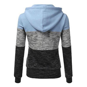 เสื้อฮู้ดผู้หญิงสีตามสั่งสำหรับฤดูใบไม้ร่วง ผ้าโพลีเอสเตอร์ 100% ราคาถูก ซิปคุณภาพสูง ขายส่ง แห้งเร็ว - Product Image 5