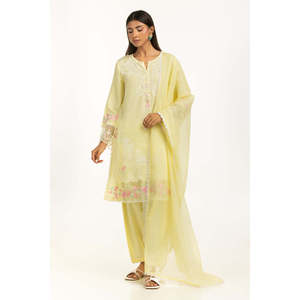 Traje Casual de Chifón Bordado para Mujer, 3 Piezas, para Verano, 100% Poliéster Transpirable, IPSTD-44737 - Product Image 3