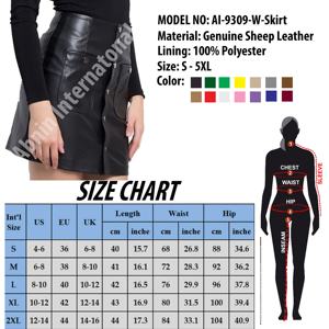 High Quality Fashionable New Design Hot Look Front Pockets Genuine Sheep Leather Women Short <b>Skirt</b> For Sale - Product Image 4