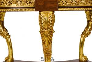 Mesa de Entrada Redonda Clásica de Lujo, Latón y Madera - Product Image 4