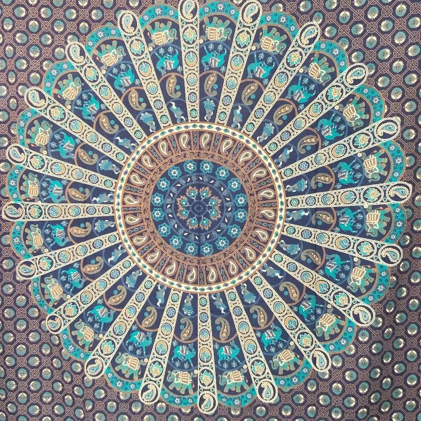 Psychedelic yıldız baskılı halılar pamuk kumaş yatak örtüsü hint mandala duvar asılı goblen