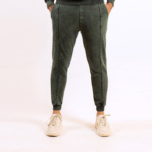 Pantalones deportivos de ácido de peso pesado para hombre, ropa de calle desteñida, pantalones de chándal Vintage para gimnasio, cierre de cordón, informal, desgastado - Product Image 1