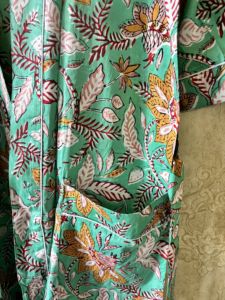 Bata Kimono con estampado Floral para mujer, ligera, 100% de algodón, Vestido de playa de verano para otoño y primavera - Product Image 5