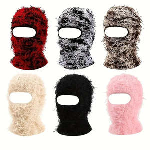 OEM 2026 Wholesale Grassy Knitted Beanie Warmer Full Face Ski Mask Distressed <b>Balaclava</b> Skimask Breathable Party Sports - Product Image 6