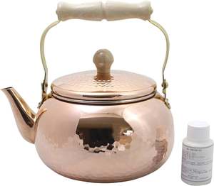 Hervidor de cobre con precio de fábrica directo al por mayor para calentar el agua Hervidor de té de cobre con mango de madera a los mejores precios - Product Image 5