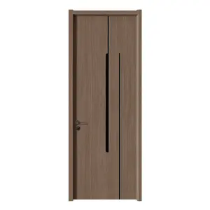 Portes simples en noyer design teck merantee hêtre bois intérieur façade moderne coupe-feu porte en bois massif surface mélamine