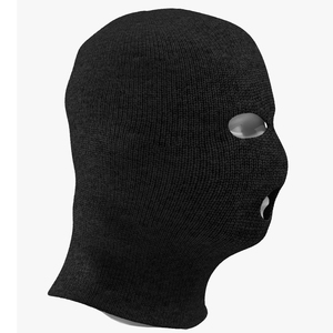 Balaclava OEM 2024 Noir Ski Massk Trois Trous Logo Personnalisé Masque de Ski d'Hiver Couvre-Tête Complet Style Quotidien 100% Polyester - Product Image 5