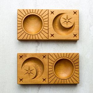 Moule à biscuits en bois Sunburst rond Biscuit timbre pâtisserie presse gaufrage outil cuisson Cutter traditionnel beurre sucre sablé - Product Image 3