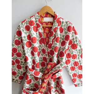 เสื้อคลุมอาบน้ำกิโมโนผ้าฝ้าย100% พิมพ์ลายดอกไม้ชุดยาวแขนยาวผ้าทอแขนยาวสำหรับฤดูหนาวฤดูร้อนฤดูใบไม้ร่วง - Product Image 3