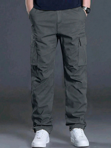 New Latest Style Solid Color Multi-pocket Cargo Pant Men's Work Carpenter Pants Custom Regular Denim <b>Jeans</b> For <b>Boys</b> Custom - Product Image 2