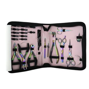 Pince à extension de cheveux Microlink rose avec logo personnalisé avec pinces à cheveux et boucle de traction Kit d'outils d'aiguilles en acier inoxydable de types C - Product Image 4
