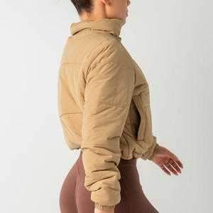 Women Solid <b>Jackets</b> Bubble Crop Coats Puff Ladies Down Coats Customized Winter Bomber Puffer <b>Jackets</b> Winter - Product Image 6