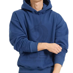 Sweat-shirts à capuche 100% coton avec logo personnalisé pour hommes, poids lourd, imprimés de style animal, pulls à épaules tombantes, sans ficelle, printemps vierge - Product Image 2