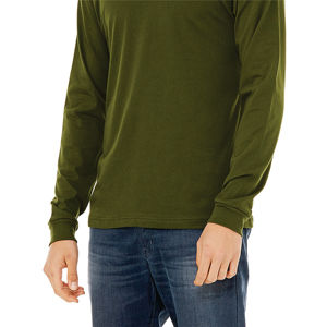 "Olive Classic: Unisex Long Sleeve Crew Neck T-Shirt, 100% Airlume Combed Cotton, 4.2 Oz, 32 Single <b>Ring</b> Spun Fabric" - Product Image 5