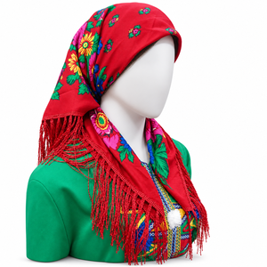 Ethnic Floral Print Fringe Rose Pattern Multicolor Tassel Women's Fashion Bohemian <b>Square</b> <b>Scarf</b> Four-Way Stretch Breathable - Product Image 6