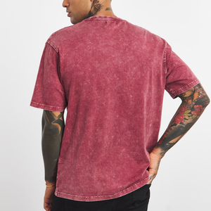 Camisetas de Hombre de Primera Calidad, Lavadas con Ácido, de Poliéster/Algodón, con Logotipo Personalizado, Estilo Urbano, Corte Regular, Tejido Oxford Grueso y Resistente - Product Image 4