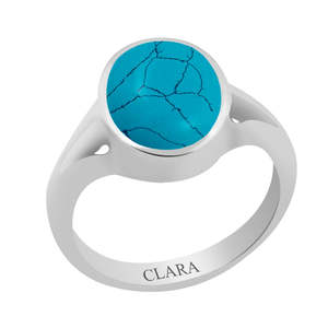 NOVAMART Fine Certified Natural <b>Turquoise</b> Firoza Line Gemstone <b>Rings</b> with Inlay Bezel Setting for Everyday Wear Unisex Wholesale - Product Image 1