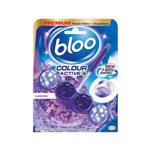 Bloo Colour Active Toilet Rim Block 2x50g Lavande fournit une action anti-calcaire et une mousse continue - Product Image 2