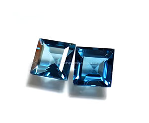 NATURAL loodon Blue Topaz GEMS Loose Blue Topaz Rare faceted loodon Blue Topaz 7mm Square Shape Stone - Product Image 2