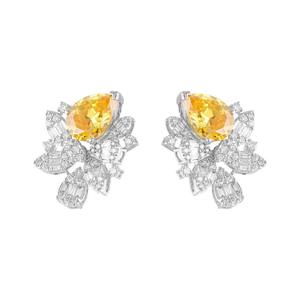 Boucles d'oreilles en diamants de laboratoire certifiés IGI, taille fantaisie, motif floral rayonnant, 2,13 ct, clarté VVS2, or rose, design de luxe pour femme - Product Image 2