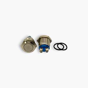 Juego de 6 Interruptores de Botón Metálicos de Cabeza Plana, Operación Momentánea, Acero Inoxidable, Latón, Protección IP65, Terminales de Tornillo, 24v 5v 12v - Product Image 2
