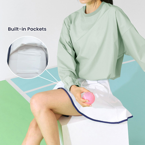 "Ropa deportiva de tenis a prueba de viento para mujer, conjunto de chaqueta y vestido con cremallera, traje de fitness transpirable" - Product Image 5