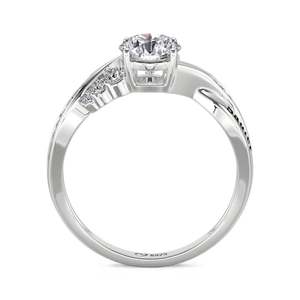 Bague de fiançailles Jeulia personnalisée gravée, coupe ronde, plaquée or rose 18 carats - Product Image 2