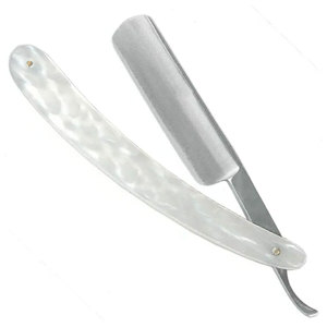 Rasoir droit professionnel à lame unique visage corps rasage coupe ouverte gorge caractéristique conception de sécurité acier inoxydable bois plastique - Product Image 1
