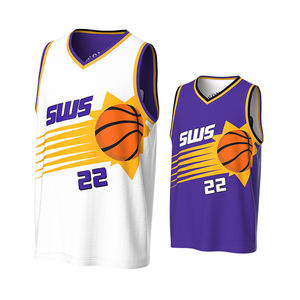 Ensemble d'uniformes de basket-ball personnalisés en gros, équipe, t-shirt, séchage rapide, respirant, 100% polyester, maillot de basket-ball sans manches avec MOQ faible - Product Image 4