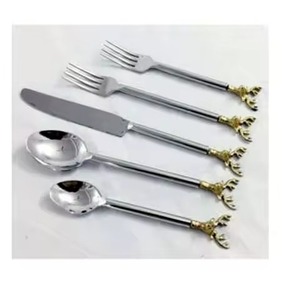 Ensemble de couverts en argent martelé poli miroir pour la maison, la cuisine, le restaurant, ensemble de couverts, ensemble de fourchettes et de cuillères - Product Image 3