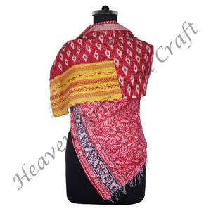 SC1012 Vintage Kantha Work Cotton Handmade <b>Scarf</b> Trendy Design Girls Allover Hand Stitched Plain Style <b>Long</b> Length - Product Image 4