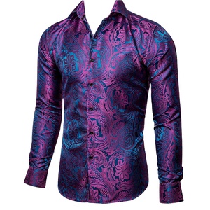 Premium Quality Color Luxury <b>Gold</b> Foil Anti-Pilling Cotton Men Slim Fit Long Sleeve Casual <b>Shirt</b> Button Wholesale ODM - Product Image 2