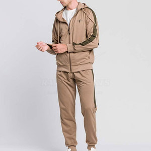 Nouveaux ensembles de survêtements tendance en coton, ensembles de jogging, sweats à capuche zippés, ensembles de pantalons, style sportif, survêtements personnalisés, design à empiècements - Product Image 3