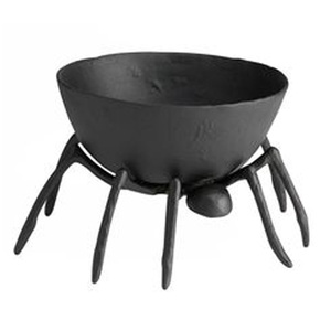 Round Creepy & Cute Aluminium <b>Black</b> Bowl Bat in Side Halloween Party Centre Piece Artisans <b>Canister</b> Gifts Accessories - Product Image 2