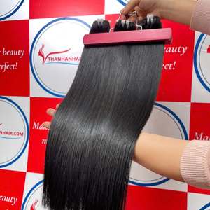Extensions de cheveux de couleur noire à trame droite en os de meilleure qualité, 100% cheveux bruts vietnamiens sans perte, sans emmêlement ni désordre - Product Image 3