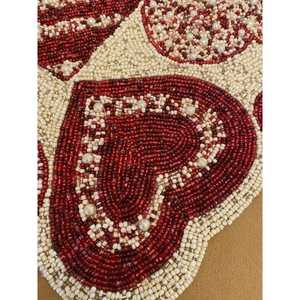 Napperon perlé Chargeur rond fait à la main pour salle à manger de luxe et décor de vacances Pièce unique perlé à la main, napperon, pendaison de crémaillère - Product Image 5