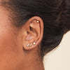 Boucles d'oreilles à clous tendance pour studio de piercing, design incurvé, dos plat - Product Image 2