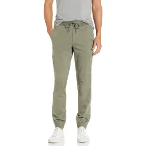 Celana kargo pria gaya populer dengan ujung elastis pakaian kaki pria 100% celana panjang pelari nyaman katun