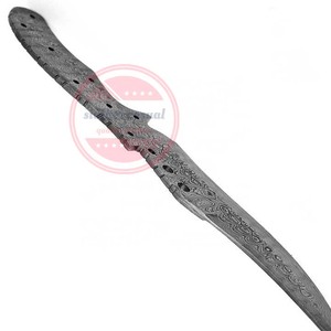 Damasco hoja en blanco hecha a mano Full Tang hoja en blanco caza cuchillo de camping - Product Image 4