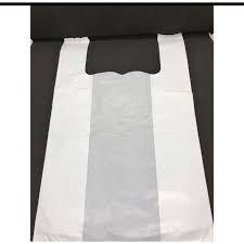 Sacs à provisions, sacs à provisions en plastique jetables blancs avec la poignée, distribuant la marque réutilisable de HM de sacs à provisions - Product Image 3