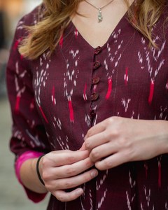 Robe bohème Amelia longueur mollet, tissage à la main en coton pur, style décontracté, occasionnel - Product Image 5