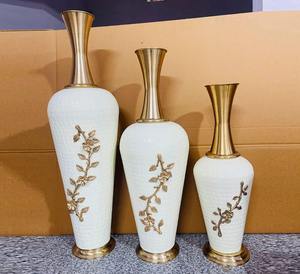 Top Selling Luxury Modern Designed Metal Flower <b>Vase</b> <b>Floor</b> <b>Vase</b> for Wedding Occasions Indian Exporters Suppliers Table Top - Product Image 5