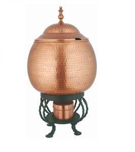 Décoration de mariage chauffe-plat pot de service de nourriture plat de serveur de nourriture chauffe-plat plaqué cuivre forme arrondie stockage des aliments - Product Image 1