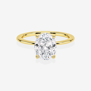แหวนหมั้นแบบคลาสสิกทรงโอวัลประดับเพชรโมอิสซาไนต์พร้อมทองคำ 18K แหวนโมอิสซาไนต์สุดหรู - Product Image 1
