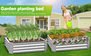 Outdoor Metal Raised Garden Bed Vegetables Flowers Herbs Tall Steel Large <b>Planter</b> Box OEM ODM Power Coated 6 Feet Eco-Friendly - Product Image 6