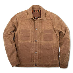 Veste en toile cirée décontractée personnalisée de haute qualité pour hommes, veste de streetwear élégante pour l'hiver - Product Image 1