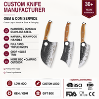Ensemble de couteaux de boucher et de chef, construction à lame pleine, design durable, pour couper les os et la viande, ensemble de 3 couteaux vikings, ensemble de couteaux de cuisine