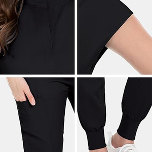 ชุดยูนิฟอร์มทางการแพทย์แบบยูนิเซ็กซ์ คอวี ติดซิป เสื้อสครับ กางเกงขายาวทรงจ็อกเกอร์ ผ้าแคนวาส สำหรับพยาบาลและช่างทำเล็บ - Product Image 5