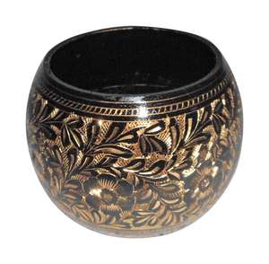 BOL DE SERVICE EN CHOCOLAT À PRIX DE GROS EN MÉTAL À DESIGN ATTRACTIF MARTELÉ MODERNE POUR LA MAISON ET NOËL - Product Image 5